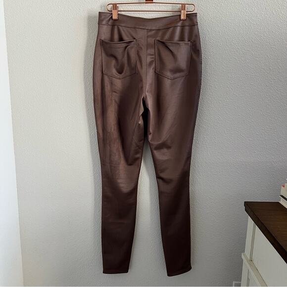 SKIMS Disco Skinny Leg Pants Umber Rose Gold High Rise Medium - Picture 2 of 6